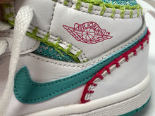 Load image into Gallery viewer, Authentic Nike Kids Jordan 1 Mid SE White Blue Sneaker Shoes Size 10C