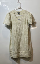 Load image into Gallery viewer, Nicole Miller Womens Green White Printed Short Sleeve Pleated Shift Dress Sz XS