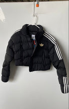 Load image into Gallery viewer, Adidas Girls Black 3-Striped Long Sleeve Full-Zip Puffer Jacket Size XS With Tag