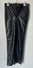 Load image into Gallery viewer, Fashion Nova Womens Black Faux Leather Straight Leg Trouser Pants Size Small
