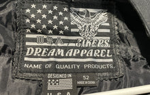 Load image into Gallery viewer, Dream Apparel Mens Black Leather Harley Davidson Pins Motorcycle Vest Size 52