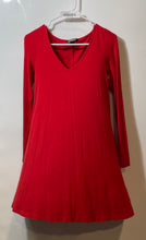 Load image into Gallery viewer, Express Womens Red Long Sleeve V-Neck Mini Dress Size Small