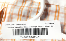 Load image into Gallery viewer, Banana Republic Mens Orange Plaid Cotton Non-Iron Classic Fit Dress Shirt Sz XL