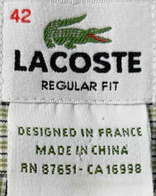 Load image into Gallery viewer, Lacoste Mens Gray Printed Regular Fit Short Sleeve Collared Dress Shirt Size 42