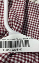 Load image into Gallery viewer, Michael Kors Mens Burgundy White Gingham Classic Fit Button-Up Shirt Size L