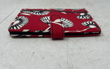 Load image into Gallery viewer, Vera Bradley Womens Red Floral Print Credit Card Passport Holder Bifold Wallet