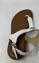 Load image into Gallery viewer, Michael Kors Womens White & Brown Leather Buckle Strap Thong Sandals Size 6.5M