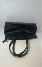 Load image into Gallery viewer, Lovevook Womens Black Leather Inner Pockets Bottom Studs Zipper Laptop Tote Bag