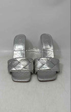 Load image into Gallery viewer, Vince Camuto Womens Brelanie Gray Woven Leather Stiletto Heel Mule Sandals 5.5M