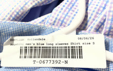 Load image into Gallery viewer, Bugatchi Mens Blue Cotton Collared Long Sleeve Button-Up Shirt Size Small