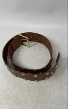 Load image into Gallery viewer, Michael Kors Womens Brown Leather Studded Roller Buckle Adjustable Fashion Belt