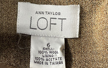Load image into Gallery viewer, Ann Taylor Loft Womens Brown Wool Long Sleeve Two-Button Blazer Size 6