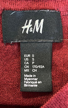 Load image into Gallery viewer, H&M Womens Red Knitted Crew Neck Long Sleeve Pullover Sweater Size Small