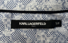 Load image into Gallery viewer, Karl Lagerfeld Mens Blue White Abstract Print Long Sleeve Button-Up Shirt Size S