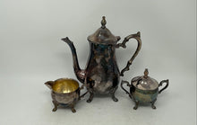 Load image into Gallery viewer, Vintage Sheridan Taunton Silversmiths Silver-Tone Cup Ceamer & Teapot Set 3 Pcs