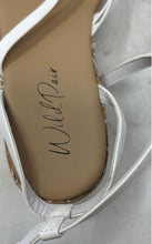 Load image into Gallery viewer, Wild Pair Womens Dottye White Brown Leather Wedge Heel Platform Sandals Size 8.5