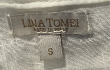 Load image into Gallery viewer, Lina Tomei Womens Brown And Beige Colorblock Short Sleeve Shift Dress Size S