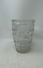Load image into Gallery viewer, Clear Crystal Diamond Cut Glass Round Edge Tabletop Decorative Vase