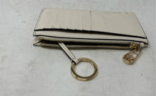 Load image into Gallery viewer, Michael Kors Womens White Gray Signature Print Mini Coin Wallet