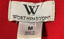 Load image into Gallery viewer, Worthington Womens Red 3/4 Sleeve Open Front Blazer Size Medium