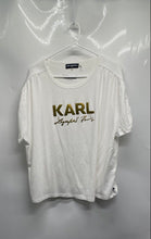 Load image into Gallery viewer, Karl Lagerfeld Womens White Graphic Print Short Sleeve Round Neck T-Shirt Sz XL