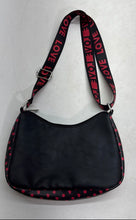 Load image into Gallery viewer, Betty Boop Womens Black Red Graphic Print Adjustable Strap Zipper Crossbody Bag