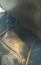 Load image into Gallery viewer, R.L Womens Black Brown Pebble Leather Outer Pocket Adjustable Strap Backpack