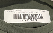 Load image into Gallery viewer, Zara Womens Green Long Sleeve Crew Neck Pullover Mini Dress Size Medium