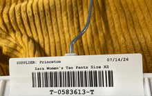 Load image into Gallery viewer, Zara Womens Tan Corduroy Flat Front High-Rise Wide-Leg Cropped Pants Size XS