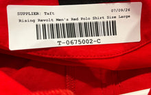 Load image into Gallery viewer, Rising Revolt Mens Red Short Sleeve Spread Collar Golf Polo Shirt Size Large