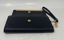 Load image into Gallery viewer, Steve Madden Womens Black Faux Leather Magnetic Snap Trifold Wristlet Wallet