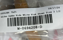 Load image into Gallery viewer, Adidas Kids Samba OG JP5480 White Pink Leather Lace-Up Sneaker Shoes Size 3.5