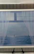 Load image into Gallery viewer, Wall Hanging Home Decor Framed Blue Ocean Window Scene Art Painting