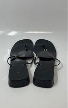 Load image into Gallery viewer, Kate Spade New York Womens Black leather Slip-On Block Thong Sandals Size 9.5
