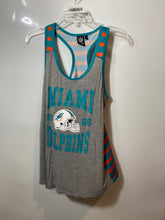 Load image into Gallery viewer, NFL Mens Gray Heather Miami Dolphins Football Tank Top Size Large