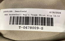 Load image into Gallery viewer, NBA Boys Taupe Short Sleeve Crew Neck Basketball Pullover T-Shirt Size 10-12