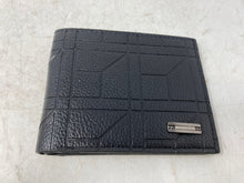 Load image into Gallery viewer, Jiangbao Mens Black Geometric Leather Inner Card Slots Bifold Wallet