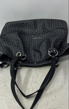 Load image into Gallery viewer, Calvin Klein Womens Black White Signature Print Leather Double Handle Tote Bag