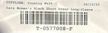 Load image into Gallery viewer, Zara Womens Black Polka Dot Long Sleeve Keyhole Shift Dress Size Small