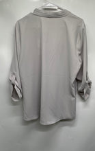 Load image into Gallery viewer, Tahari Womens Gray Long Sleeve V-Neck Pullover Casual Blouse Top Size L