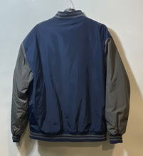 Load image into Gallery viewer, CSG. Mens Blue Long Sleeve Band Collar Pockets Bomber Jacket Size 2XL