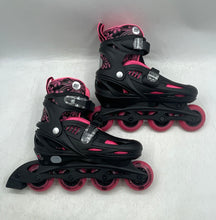 Load image into Gallery viewer, High Bounce Kids Black Pink Adjustable Outdoor Inline Skates Size 6-9