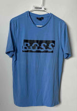 Load image into Gallery viewer, Hugo Boss Mens Blue Black Crew Neck Short Sleeve Pullover T-Shirt Size Medium