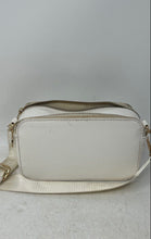 Load image into Gallery viewer, Valentino Orlandi Womens White Studded Adjustable Strap Crossbody Bag Stained