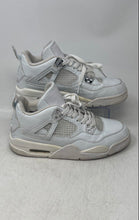 Load image into Gallery viewer, Nike Womens Air Jordan 4 Retro White Leather Lace-Up Basketball Shoes Size 8
