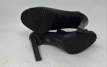 Load image into Gallery viewer, DKNY Womens Bessie Black Leather Peep Toe Stiletto Mule Heels Size 7.5M
