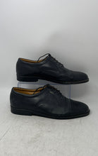 Load image into Gallery viewer, Lotus Bawa Mens Black Leather Cap Toe Lace-Up Oxford Dress Shoes Size 11