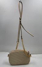 Load image into Gallery viewer, Authentic Tory Burch Womens Cream Adjustable Strap Crossbody Purse Stained