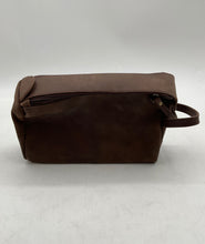 Load image into Gallery viewer, Rustic Town Mens Brown Genuine Leather Dual Zippered Opening Travel Toiletry Bag