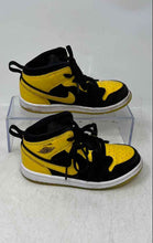 Load image into Gallery viewer, Nike Unisex Kids Air Jordan 1 Retro Mid BT Yellow Black Sneaker Shoes Size 10C